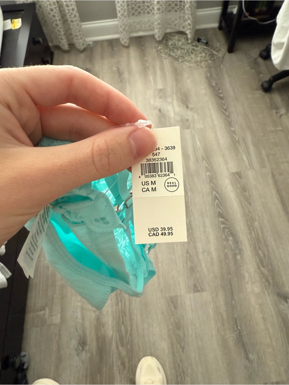 Aqua blue American eagle Cropped Tank Top - Picture 3 of 3